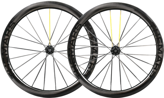 Carbon Fiber Road Bike Wheel Set 700C 45mm Disc Brake Thru-Axle,  Carbon Fiber Blade Spokes(T-Head Design) Toray T700/T800 Hybrid, Clincher & Tubeless Support Tire Width 23-28mm