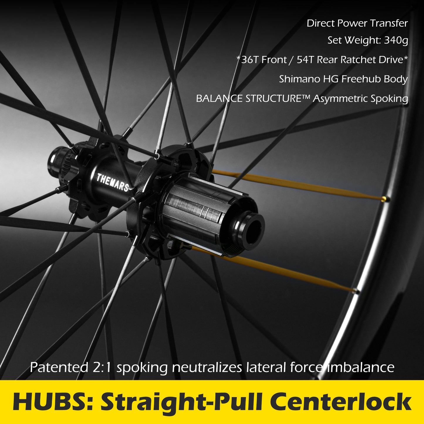 Carbon Fiber Road Bike Wheel Set 700C 45mm Disc Brake Thru-Axle,  Carbon Fiber Blade Spokes(T-Head Design) Toray T700/T800 Hybrid, Clincher & Tubeless Support Tire Width 23-28mm
