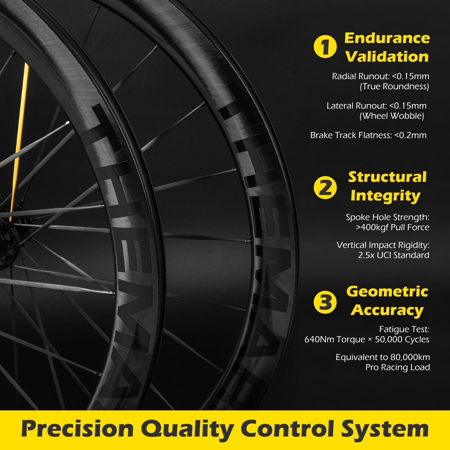 Carbon Fiber Road Bike Wheel Set 700C 45mm Disc Brake Thru-Axle,  Carbon Fiber Blade Spokes(T-Head Design) Toray T700/T800 Hybrid, Clincher & Tubeless Support Tire Width 23-28mm